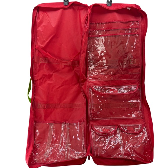 Red Wrapping Paper Organizer Stores 40" Rolls Bows Bags Christmas Organization - Picture 5 of 5